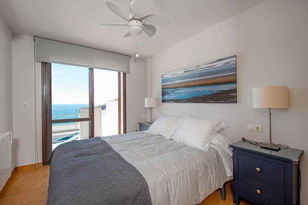 Sunny House With Great Sea Views, 3 Terraces, Private Heated Pool And Sauna La Herradura  Exteriör bild